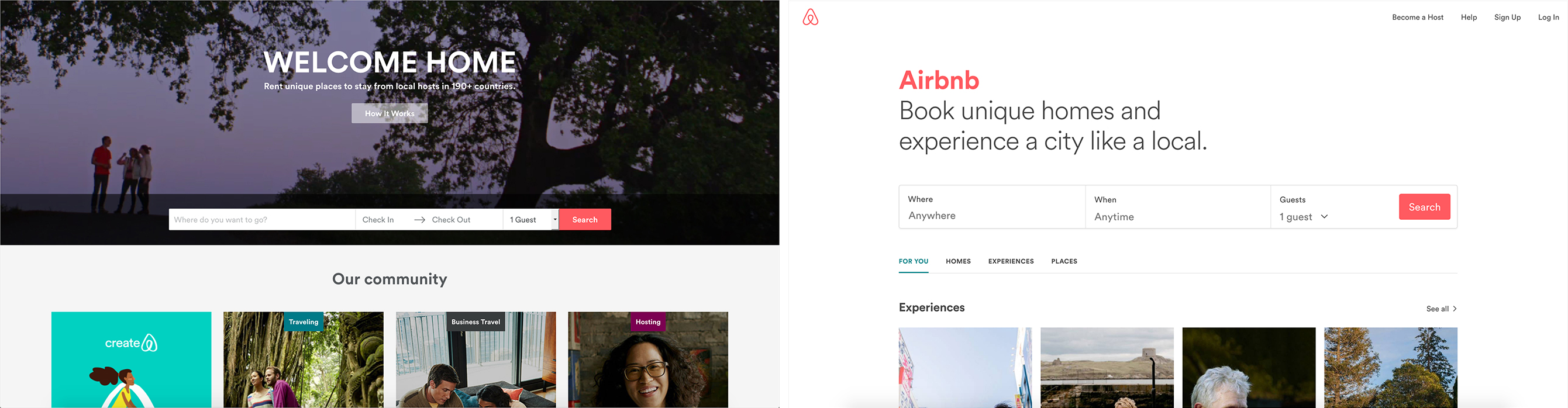 airbnb website redesign