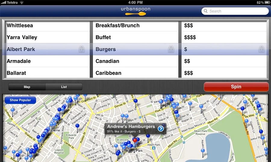 urbanspoon restaurant slot machine