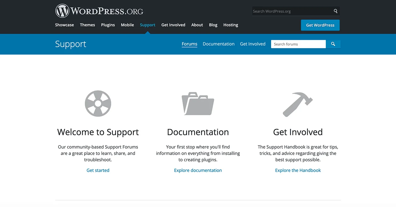 WordPress development - wordpress.org homepage