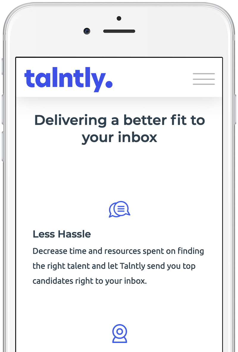 Talntly Digital Recruitment and Hiring iPhone View