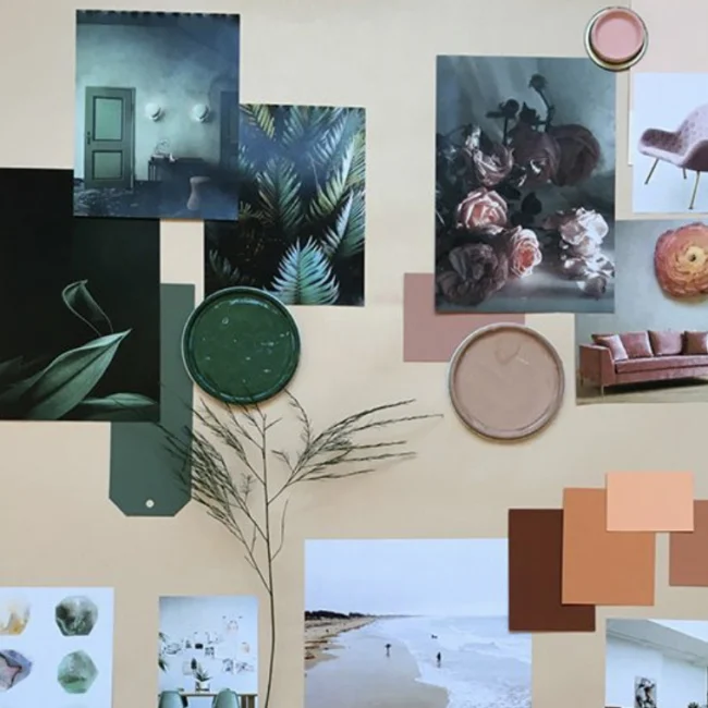 Design Inspiration with photos and color swatches