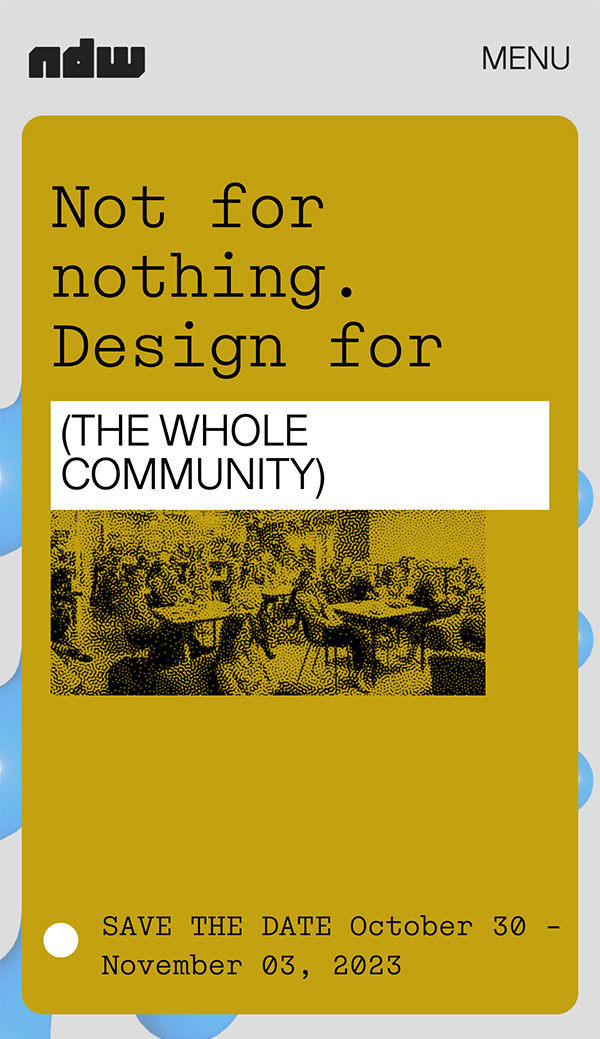 Nashville Design Week 2023 mobile website for nonprofit