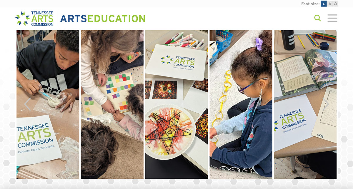 Tennessee Arts Education Website Design for Nonprofit