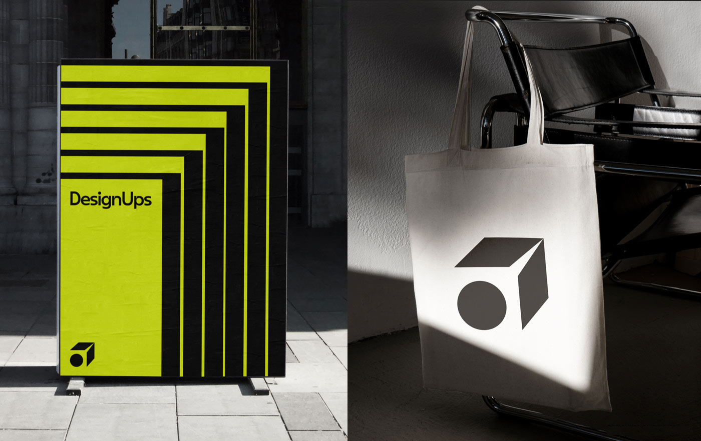 DesignUps rebrand - swag and poster designs for the new branding