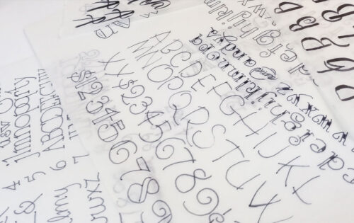 Hand lettering example sketches by DesignUps