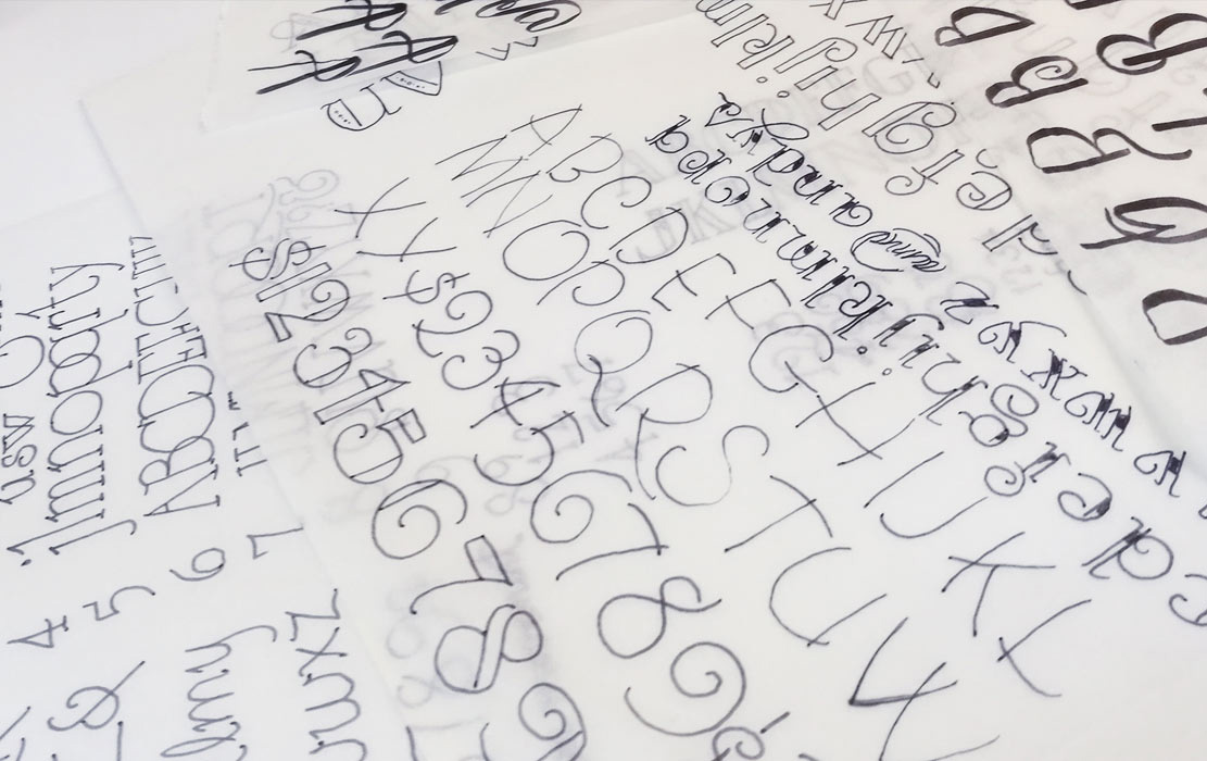 Hand lettering example sketches by DesignUps