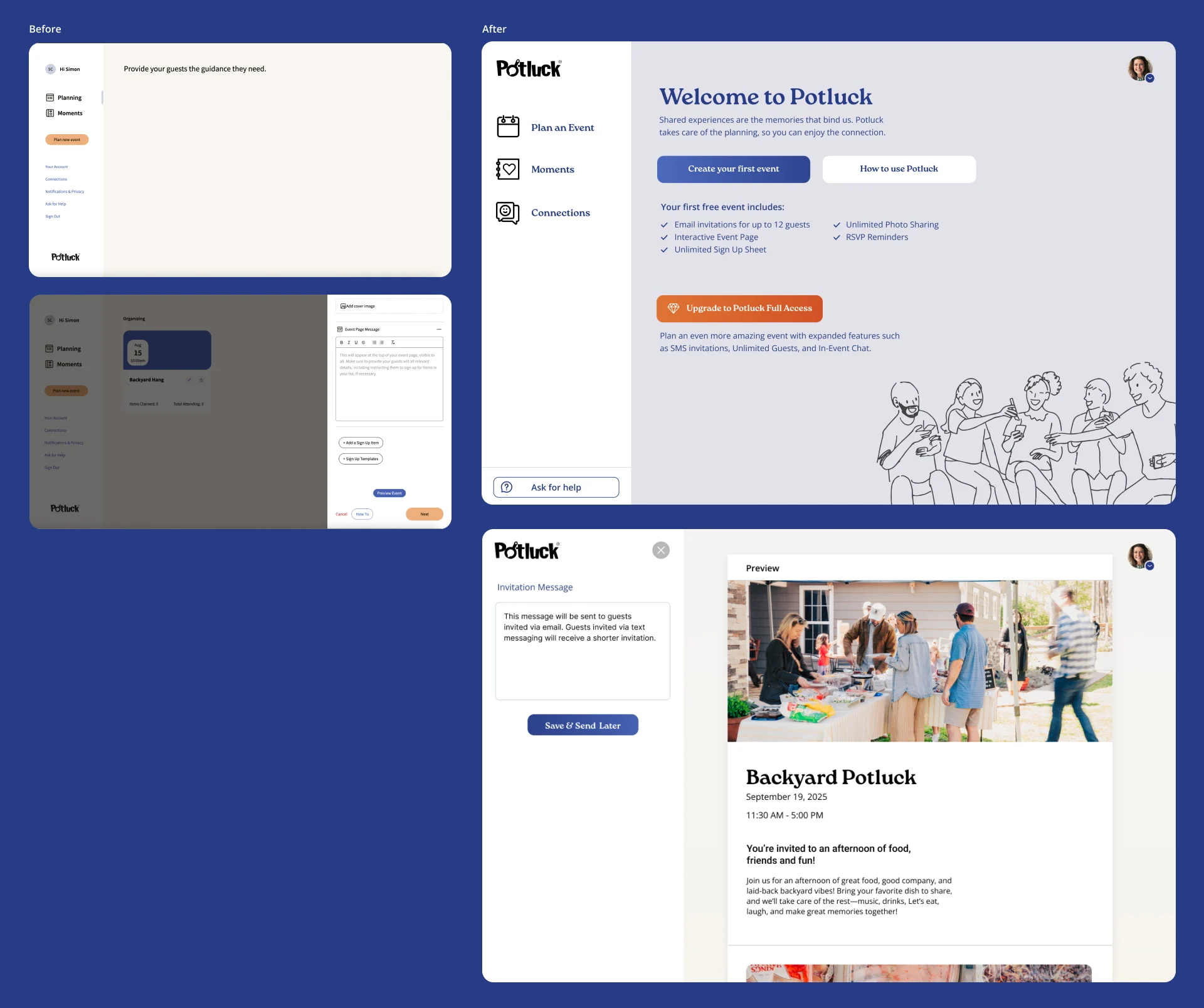Potluck Social UI