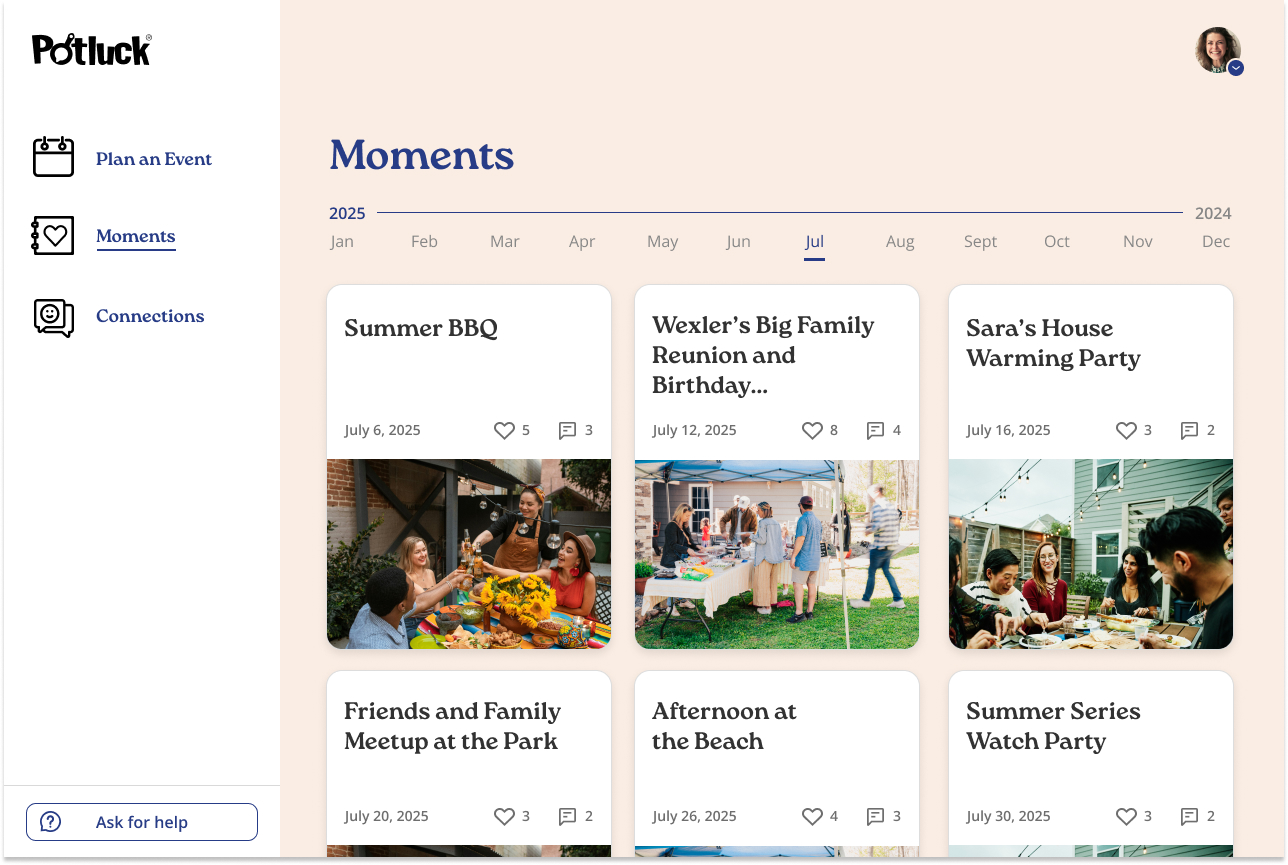 Potluck Moments Calendar