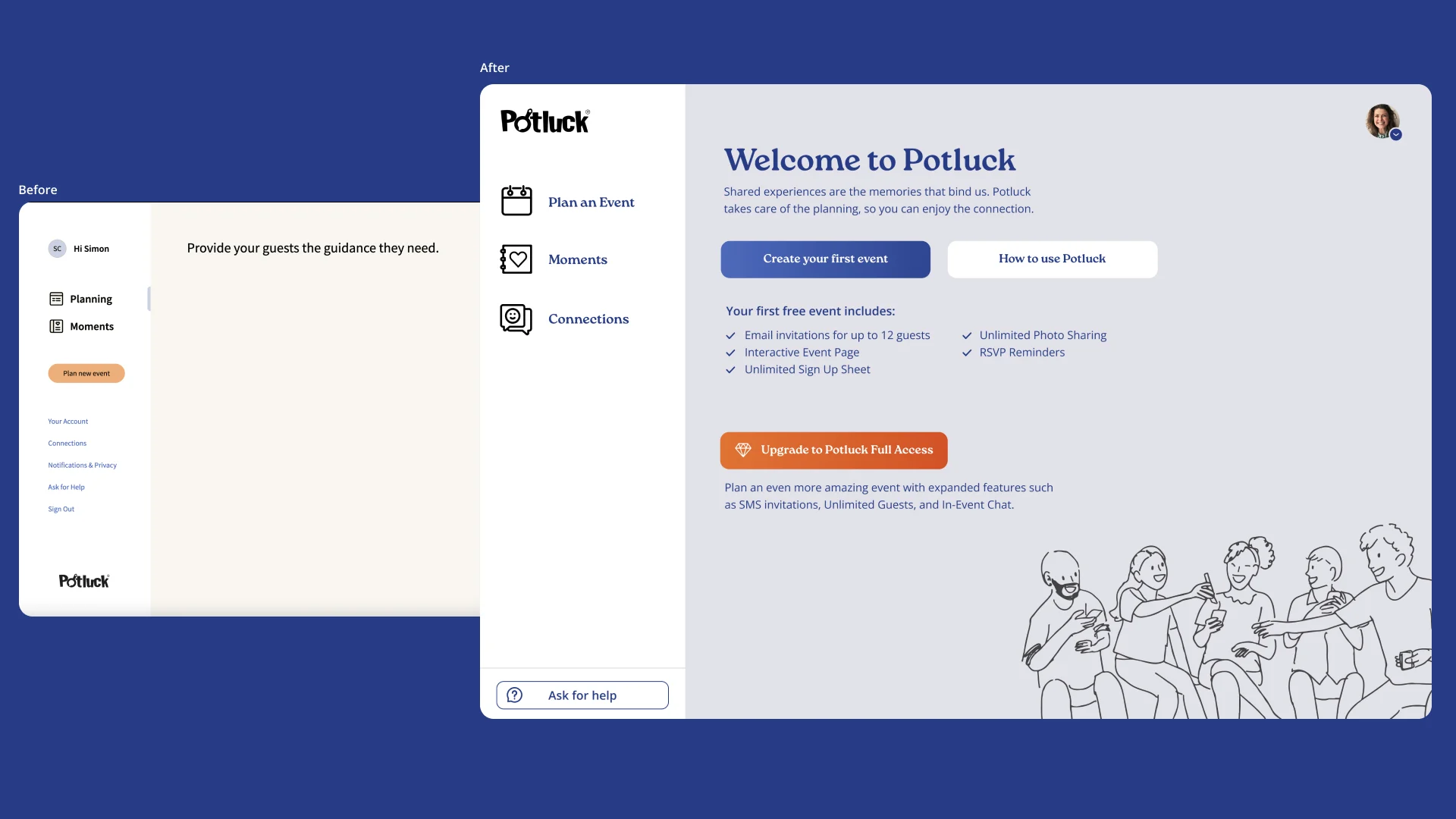 Potluck Social UI